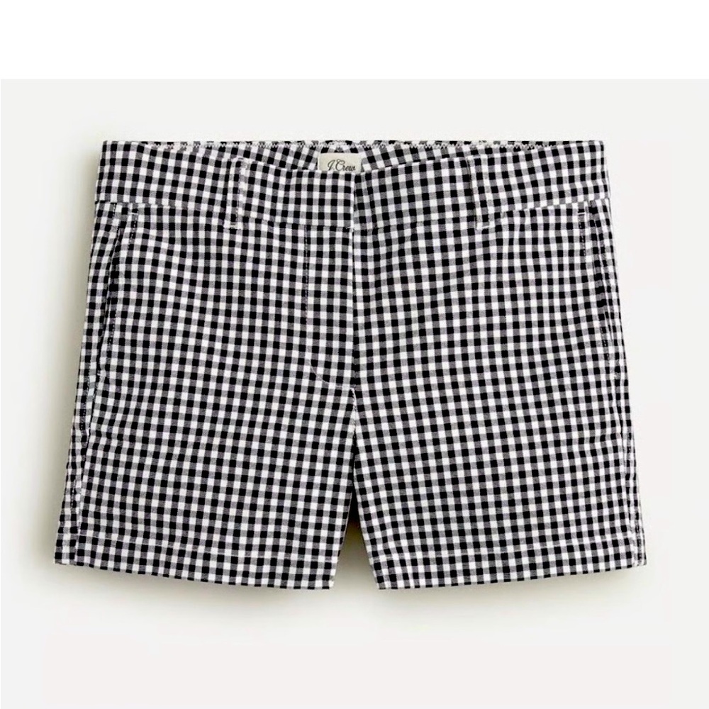 J. Crew • Black and White Plaid Shorts with Gingham Pattern Size 0